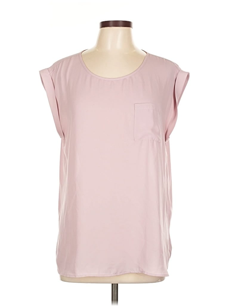 Pre-owned Ann Taylor Loft Outlet Short Sleeve Top Pink Scoop Neck Tops