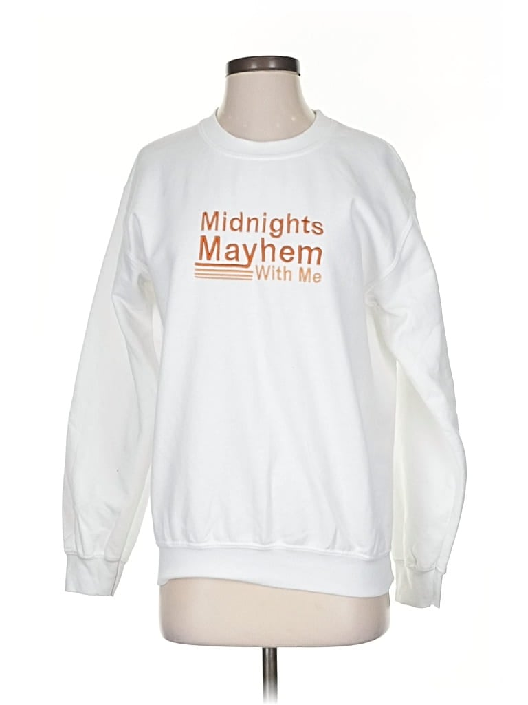 Pre-owned Gildan Sweatshirt In White