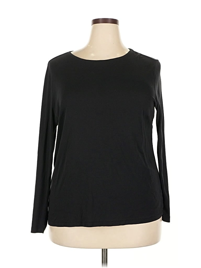 Pre-owned Talbots 3/4 Sleeve T-shirt In Black