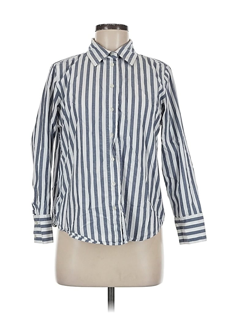 Pre-owned Banana Republic Factory Store Long Sleeve Button Down Shirt In Blue