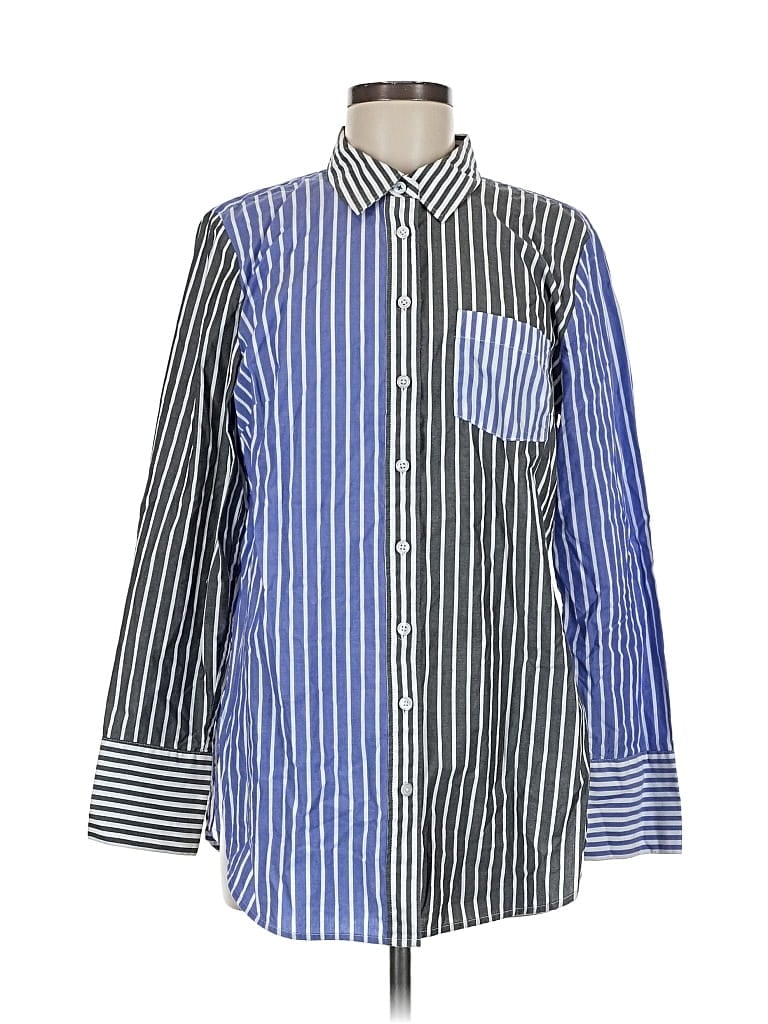 Pre-owned Talbots Long Sleeve Button Down Shirt In Blue