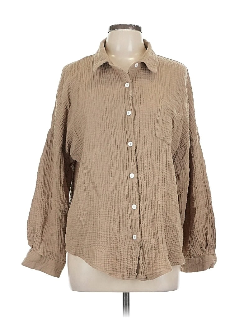 Pre-owned Automet Long Sleeve Button Down Shirt In Brown