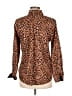 Chico's Animal Print Brown Long Sleeve Blouse Size Med (1) - photo 2