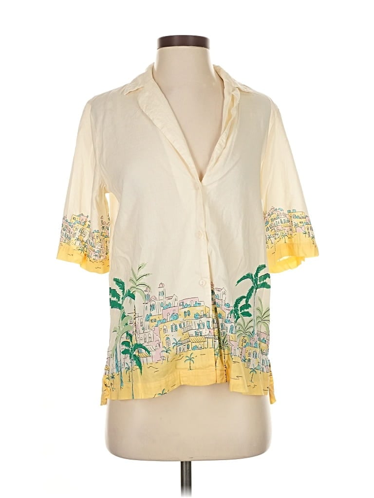 Pre-owned Future Collective Short Sleeve Blouse In White