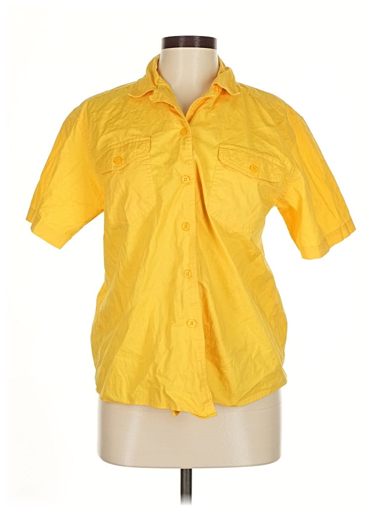 Pre-owned Scott Short Sleeve Blouse In Yellow