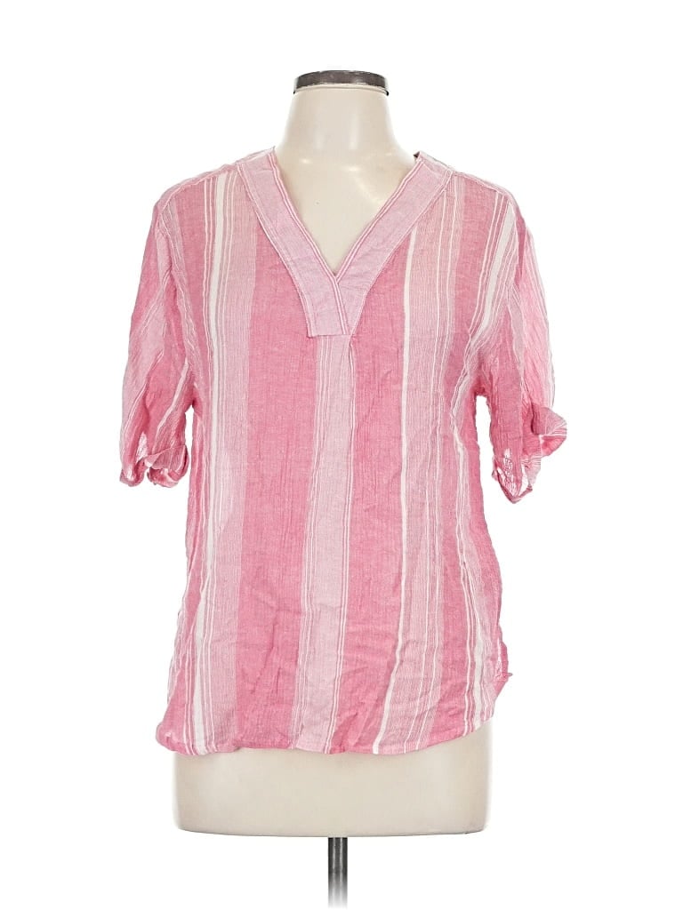 Pre-owned Dylan Short Sleeve Blouse In Pink