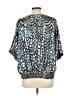 Elie Tahari Silver Blue Short Sleeve Blouse Size L - photo 2