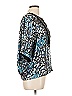 Elie Tahari Silver Blue Short Sleeve Blouse Size L - photo 4