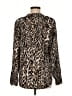Calvin Klein 100% Polyester Animal Print Brown Long Sleeve Blouse Size M - photo 2