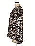Calvin Klein 100% Polyester Animal Print Brown Long Sleeve Blouse Size M - photo 5