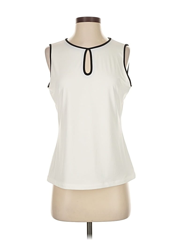 Pre-owned Calvin Klein Sleeveless Blouse In White