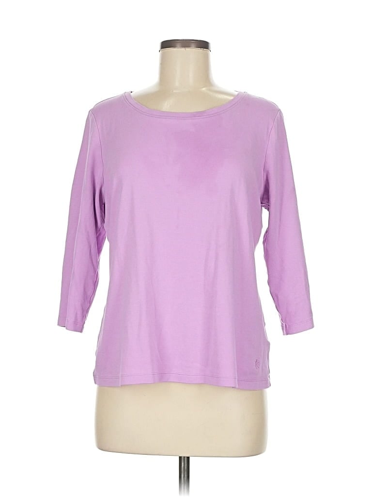 Pre-owned Isaac Mizrahi Live 3/4 Sleeve T-shirt In Purple