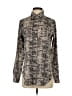 Calvin Klein 100% Polyester Animal Print Silver Long Sleeve Blouse Size XS - photo 1