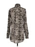 Calvin Klein 100% Polyester Animal Print Silver Long Sleeve Blouse Size XS - photo 2