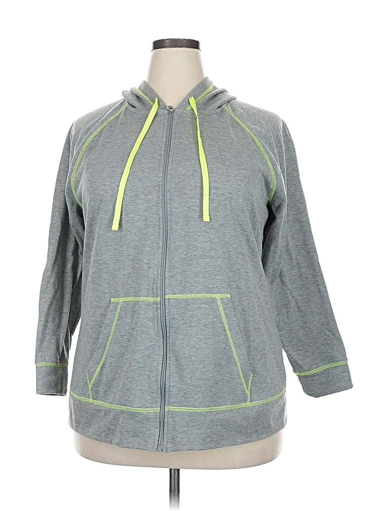 Pre-owned Danskin Now Zip Up Hoodie In Gray