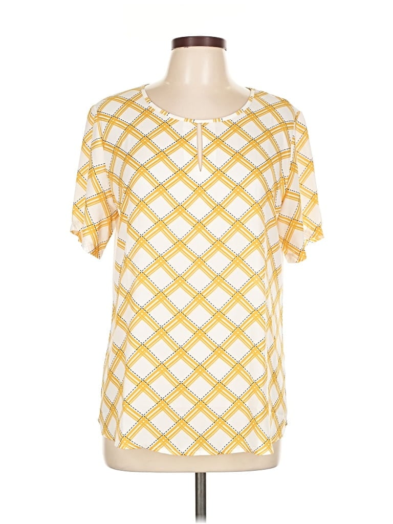 Pre-owned Van Heusen Short Sleeve Blouse In Yellow