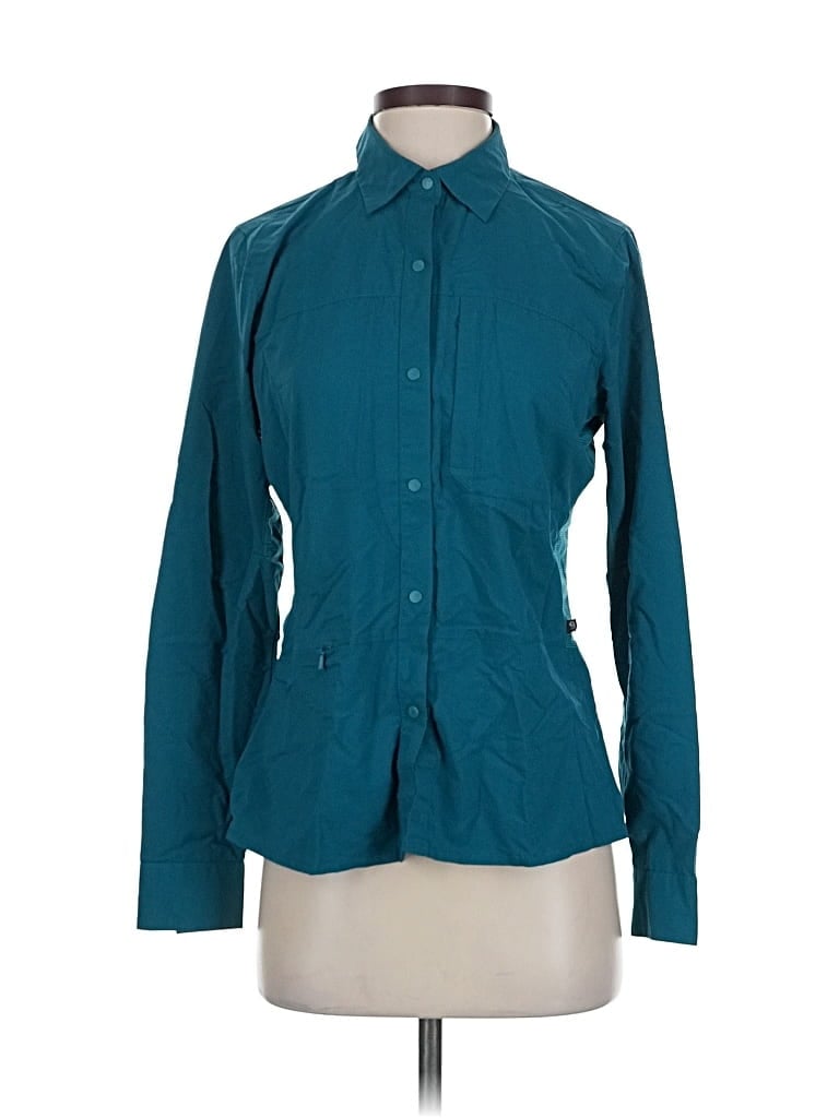 Pre-owned Mountain Hardwear Long Sleeve Button Down Shirt In Blue