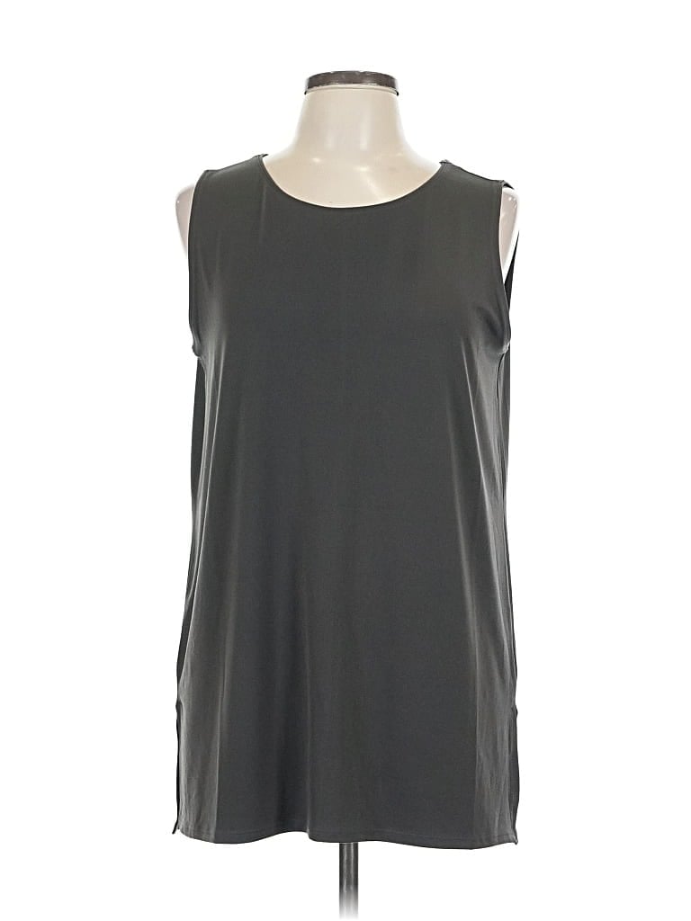Pre-owned Zenana Sleeveless Blouse In Gray