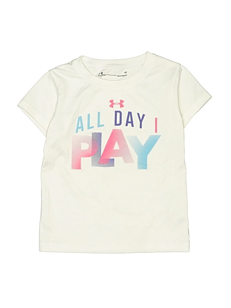 Pre-owned Under Armour Kids' Short Sleeve T-shirt In White