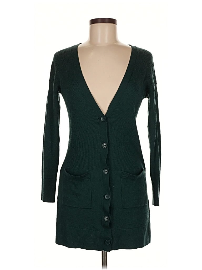 Pre-owned Halogen Cardigan Sweater In Green