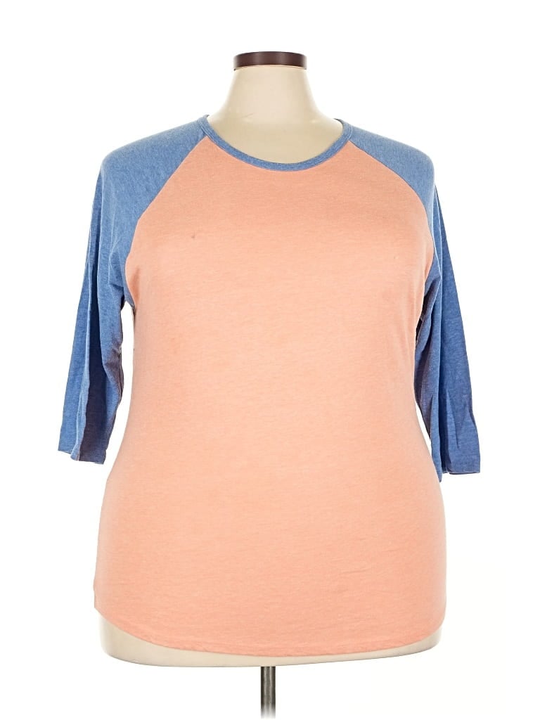 Pre-owned Lularoe 3/4 Sleeve T-shirt In Orange