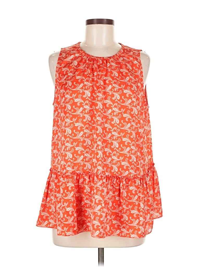 Pre-owned Ann Taylor Sleeveless Blouse In Orange