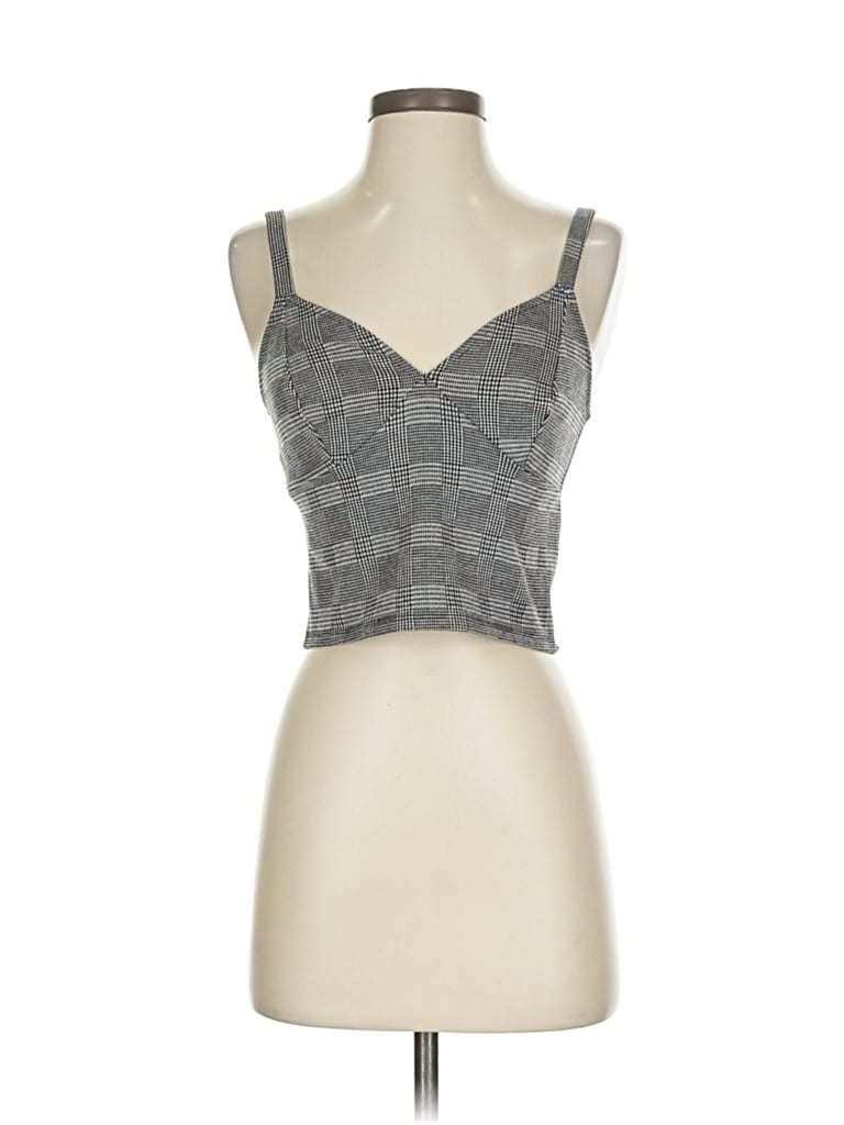 Pre-owned Express Tank Top Gray Sweetheart Neckline Tops