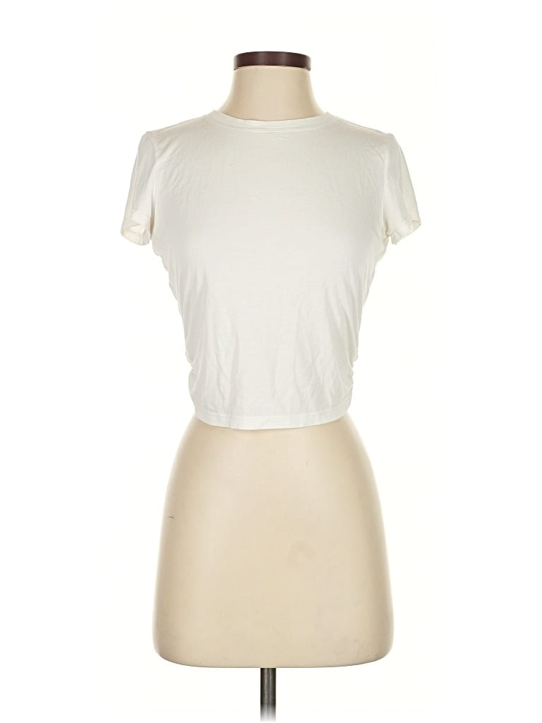 Pre-owned Unbranded Short Sleeve T-shirt In White