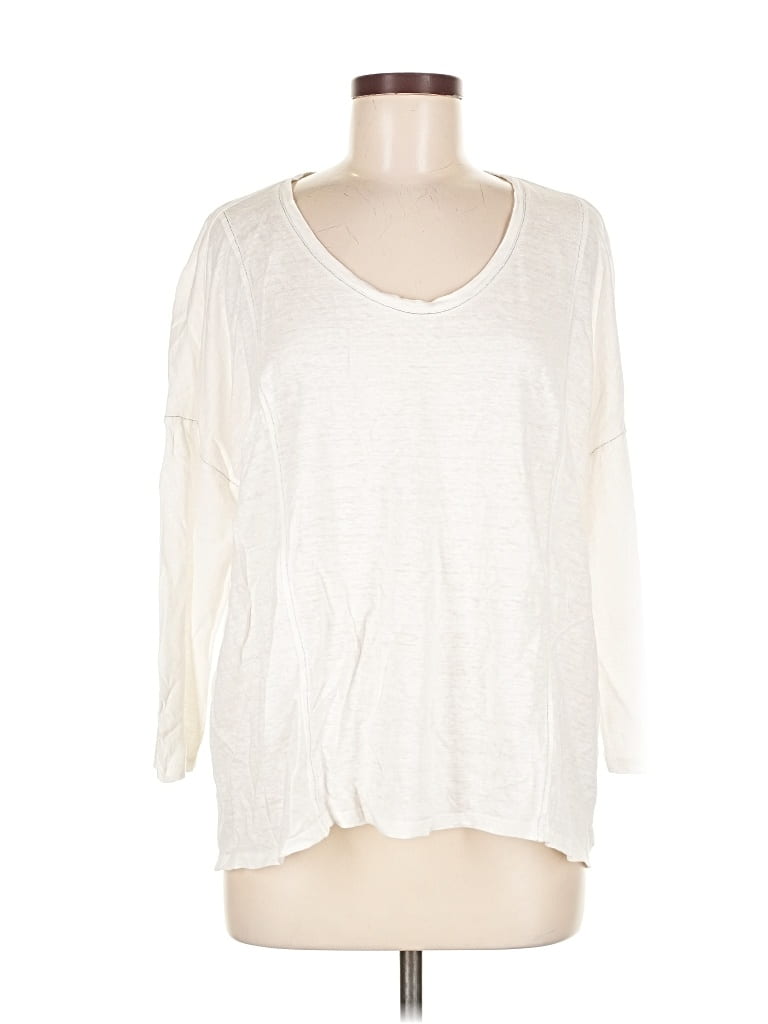Pre-owned Eileen Fisher 3/4 Sleeve T-shirt In White