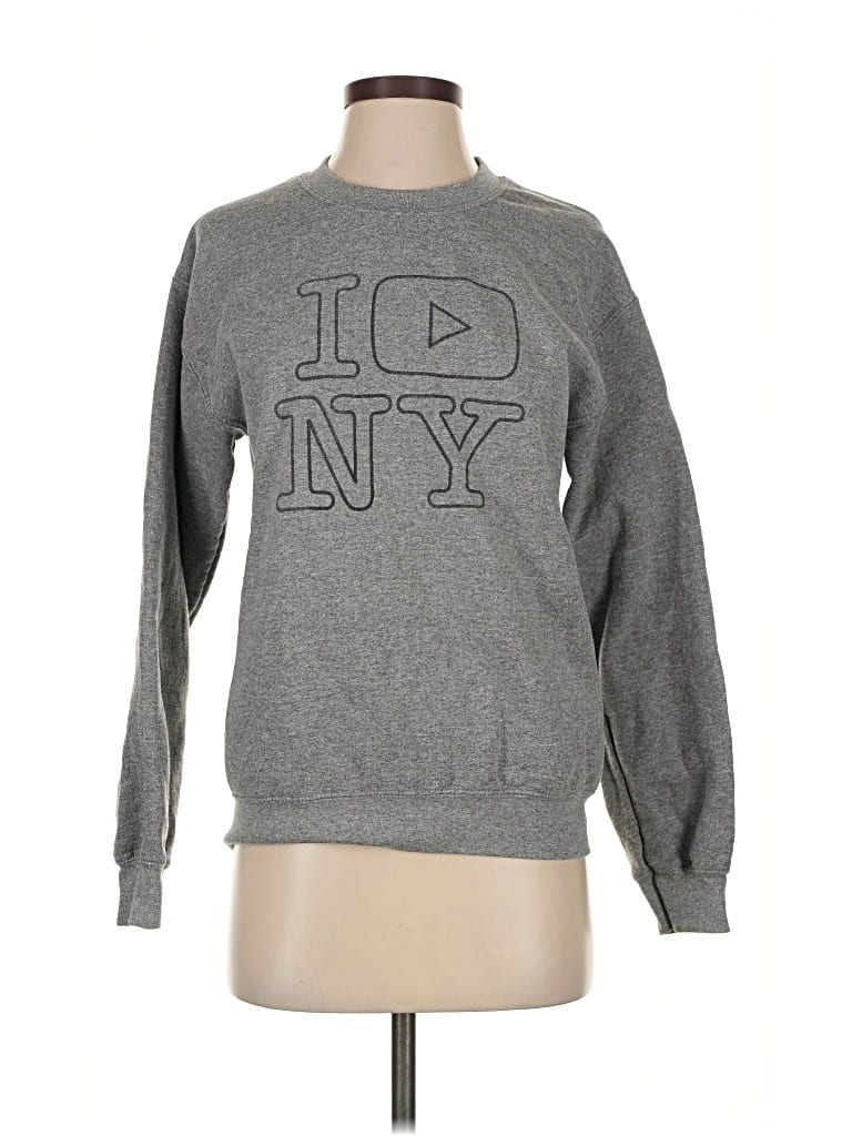 Pre-owned Gildan Sweatshirt In Gray