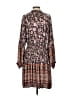 Current Air 100% Polyester Paisley Brown Casual Dress Size S - photo 2