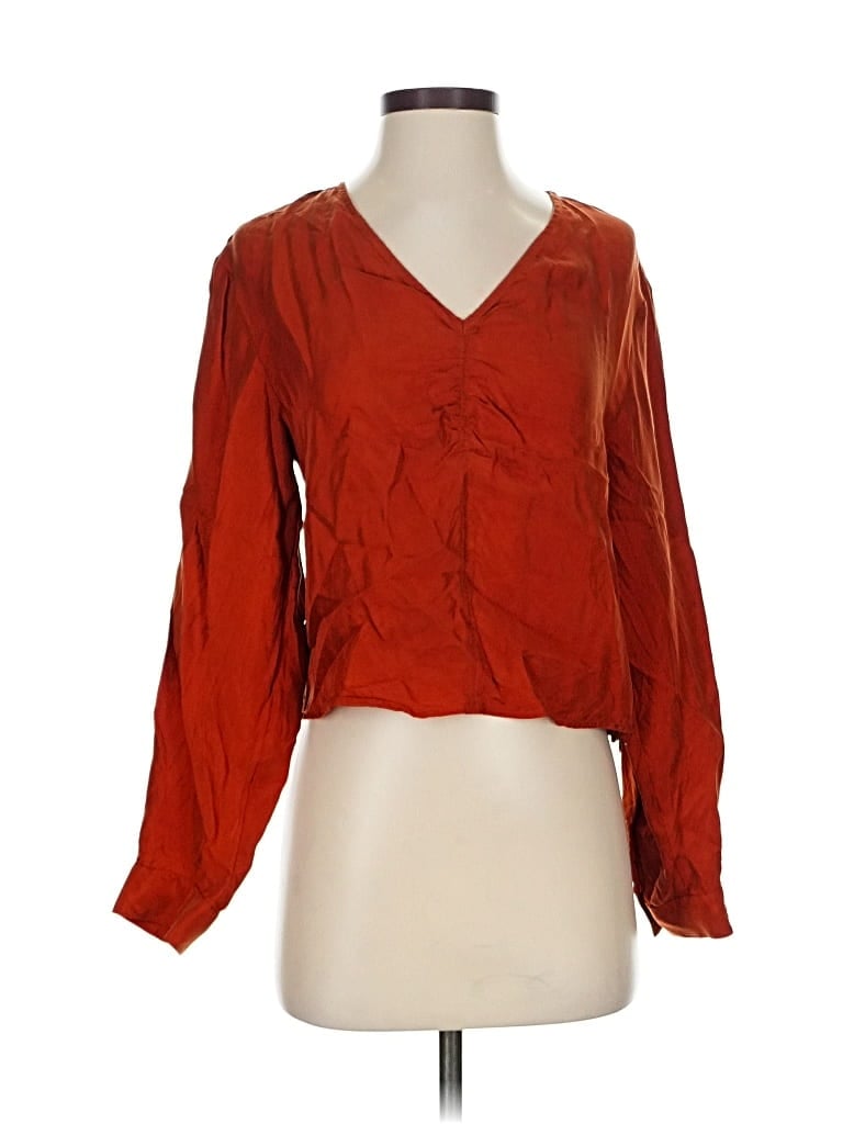 Pre-owned Madewell Long Sleeve Blouse In Red