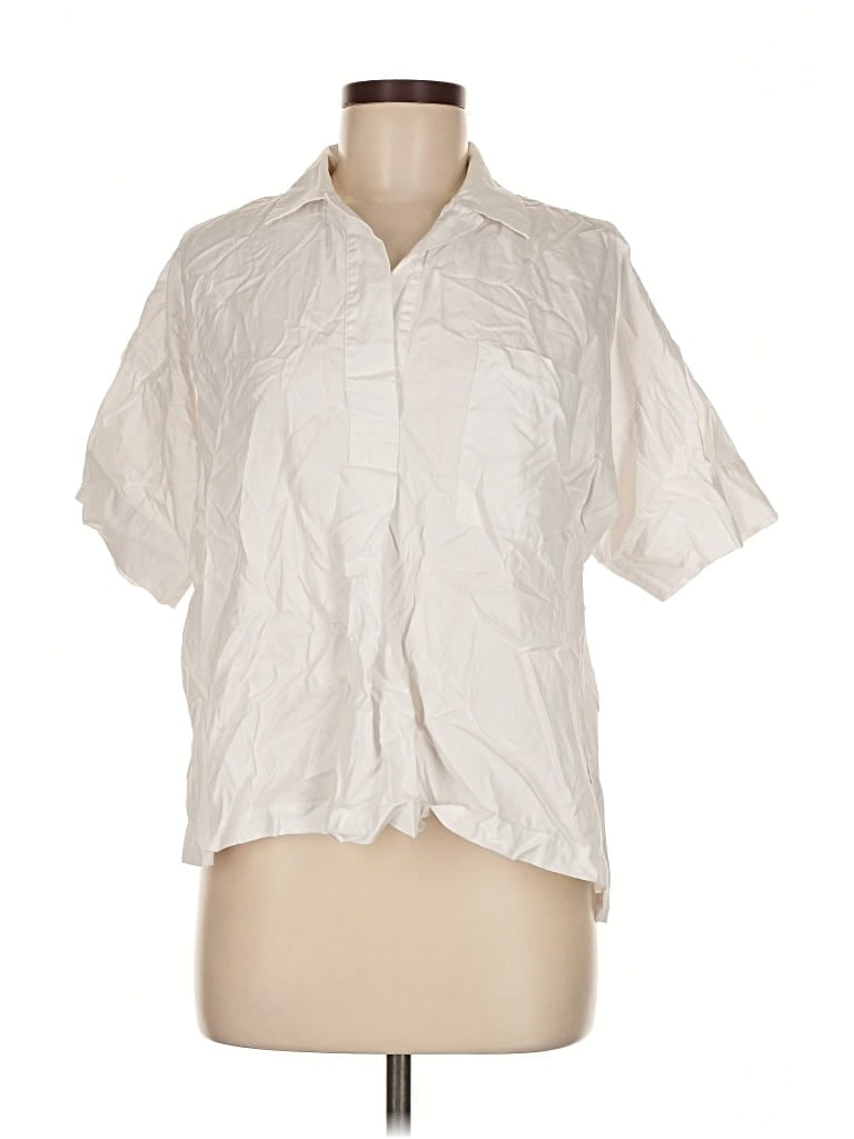 Pre-owned Everlane Short Sleeve Polo Shirt In White