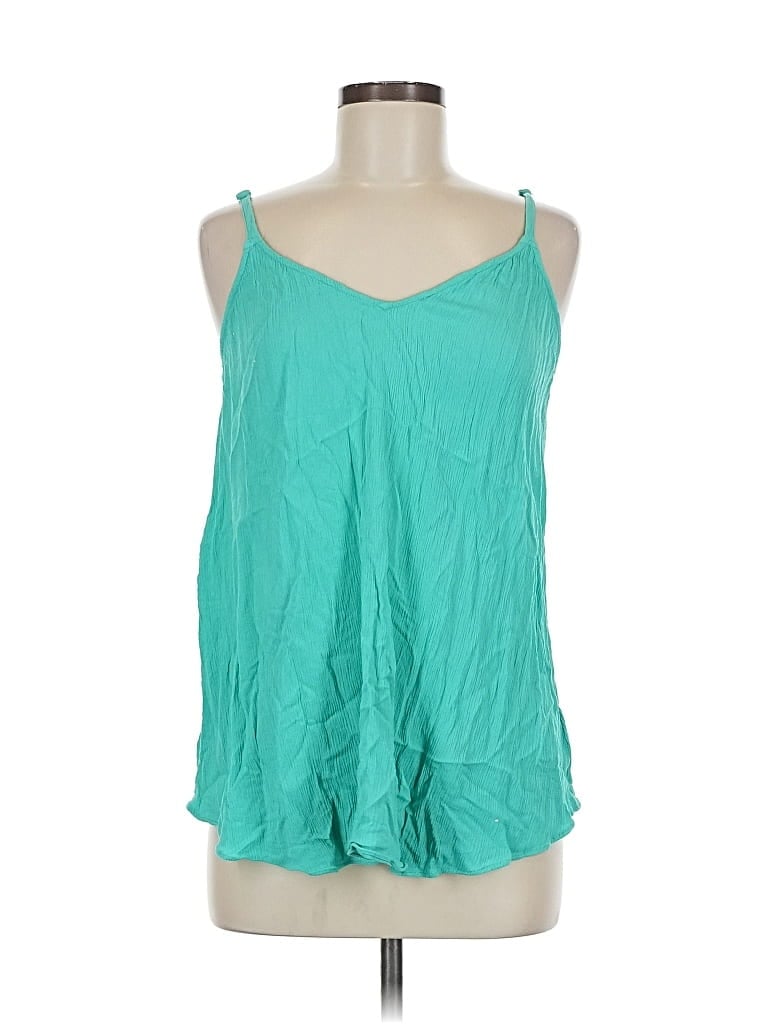 Pre-owned Torrid Tank Top Teal Halter Neckline Tops In Blue