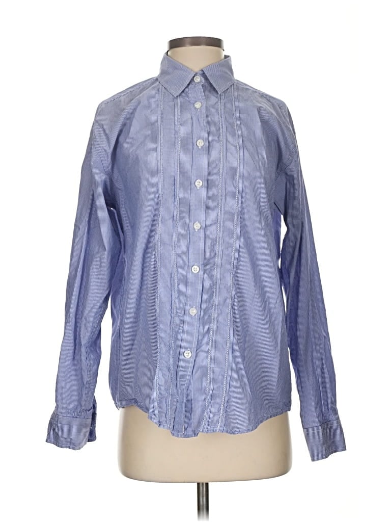 Pre-owned American Eagle Outfitters Long Sleeve Button Down Shirt In Blue