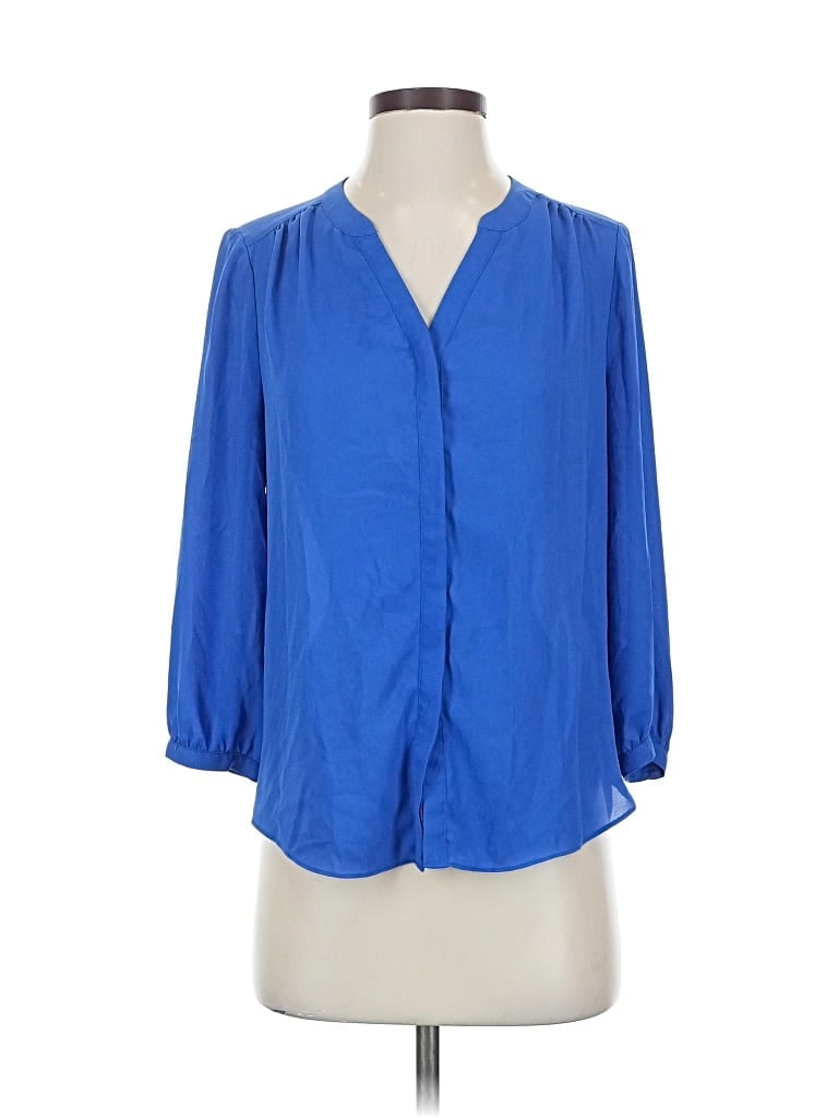 Pre-owned Nydj 3/4 Sleeve Blouse In Blue