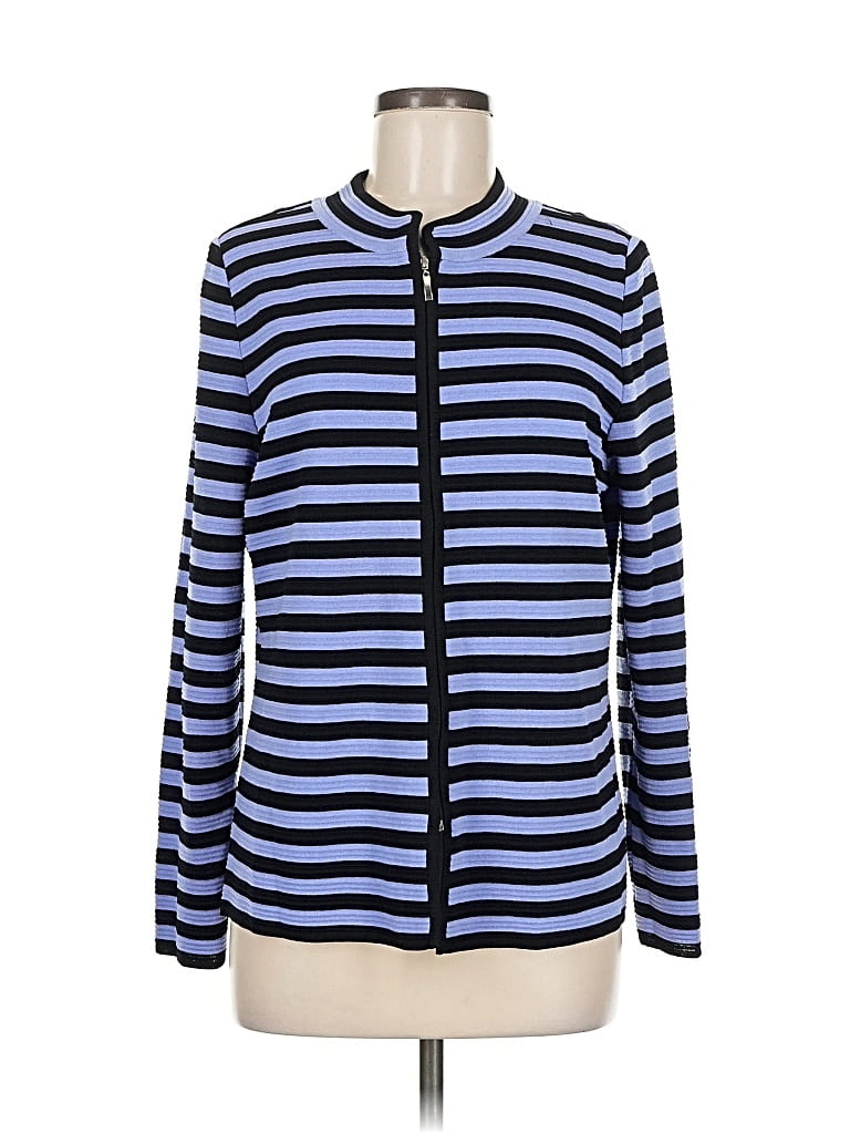 Pre-owned Misook Long Sleeve Polo Shirt In Blue