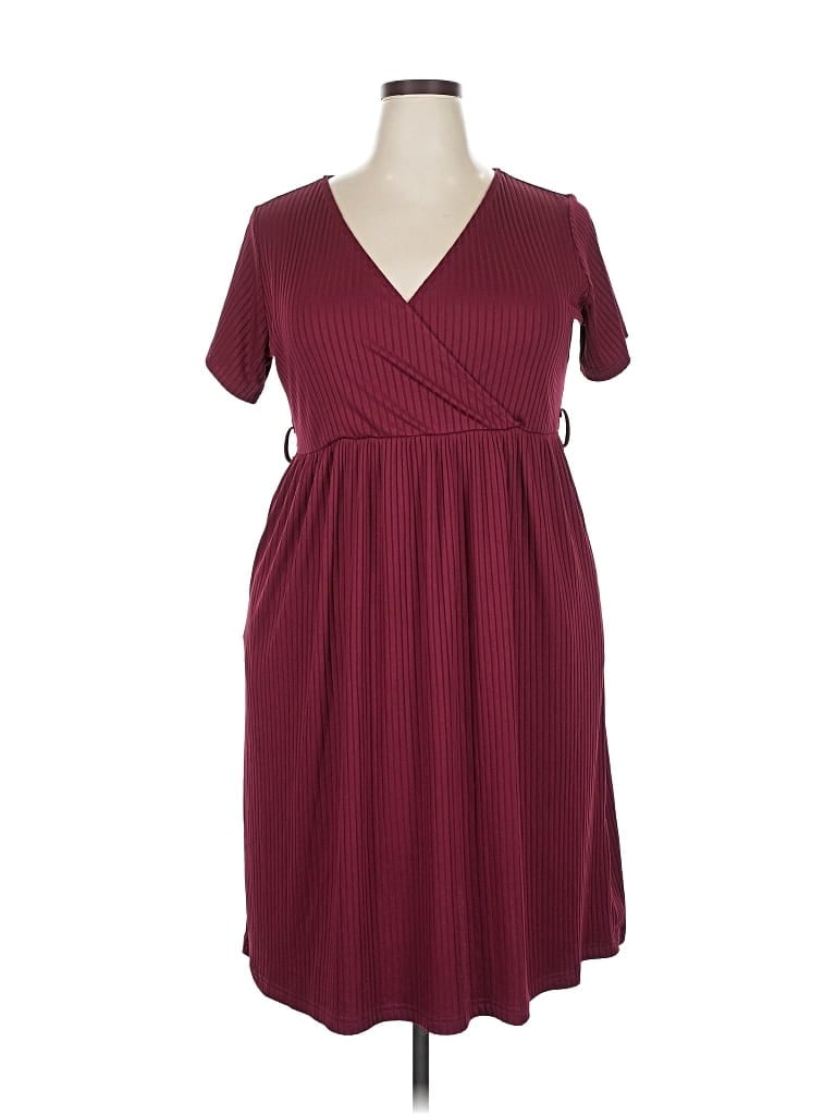 Pre-owned Ekouaer Casual Dress In Burgundy