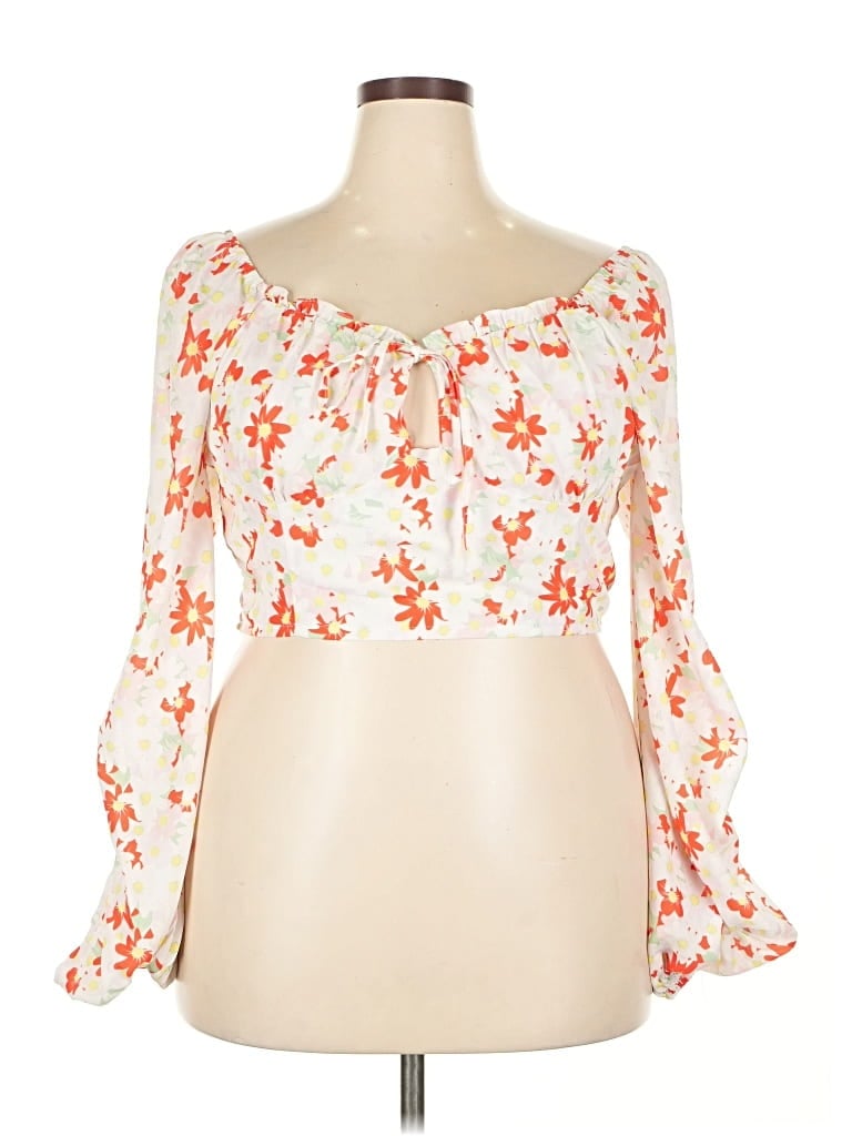 Pre-owned Unbranded 3/4 Sleeve Blouse In Red