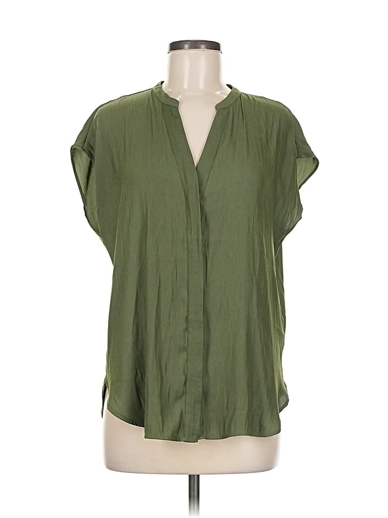 Pre-owned Banana Republic Short Sleeve Blouse In Green