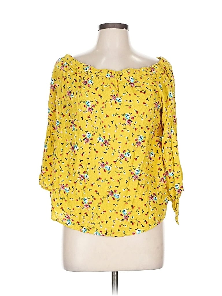 Pre-owned Papermoon 3/4 Sleeve Blouse In Yellow