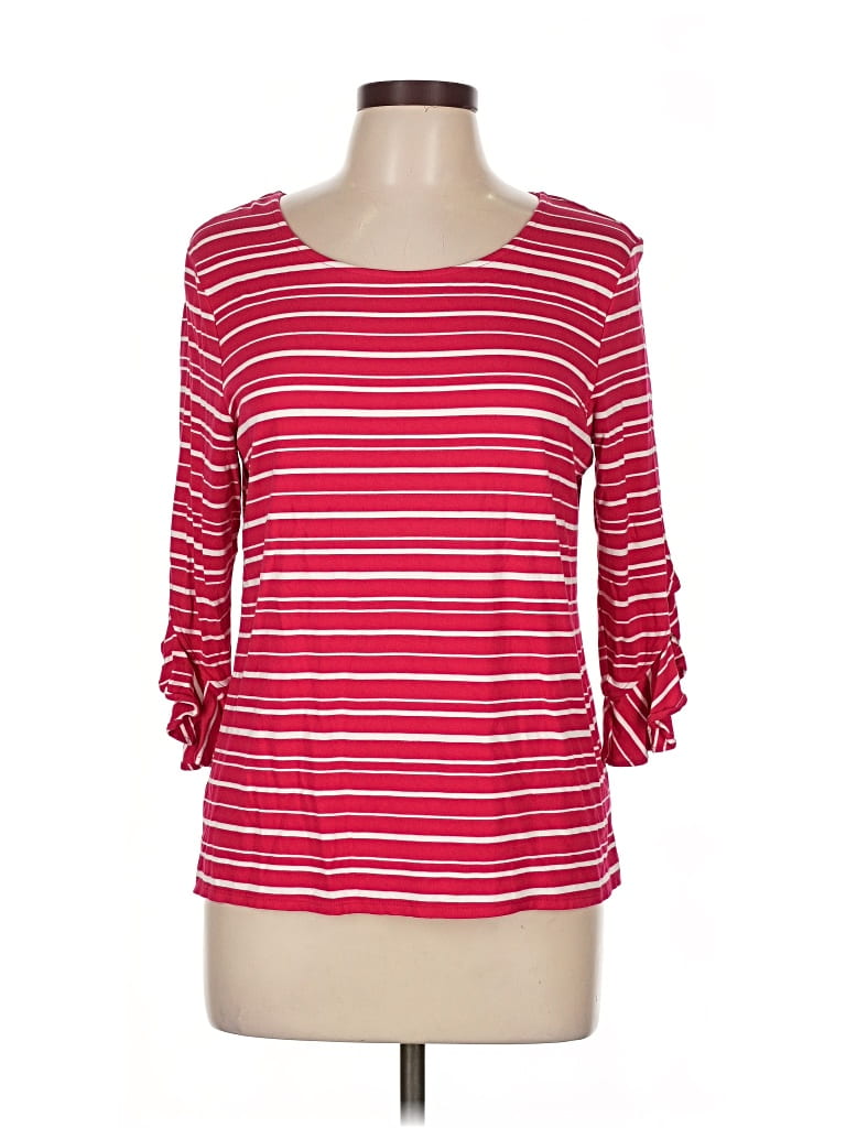 Pre-owned Chico's 3/4 Sleeve T-shirt In Red