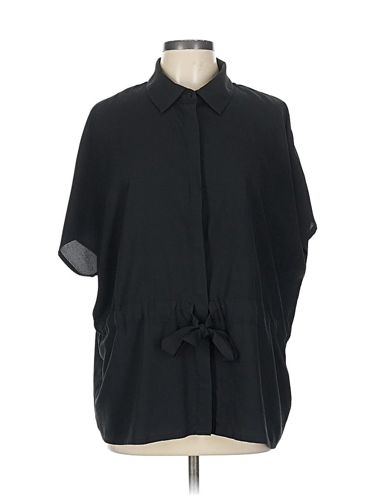 Pre-owned Prolōgue Short Sleeve Blouse In Black