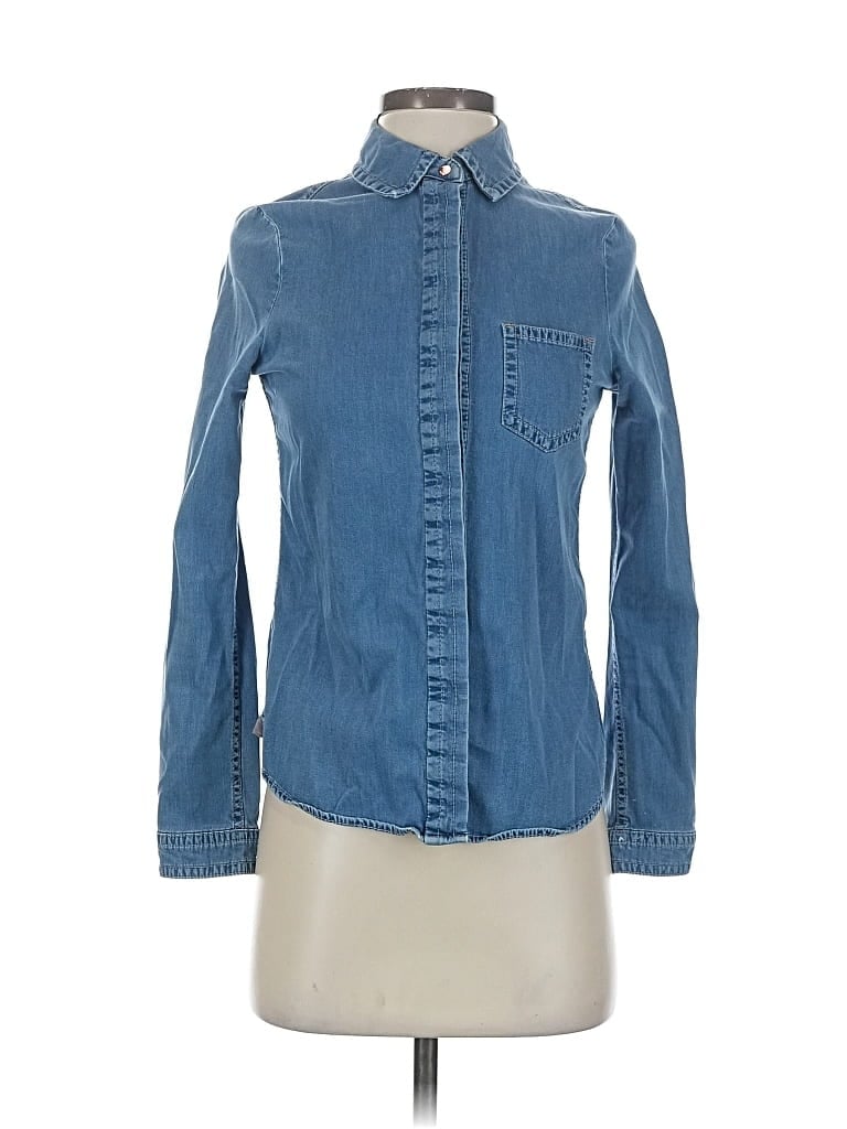 Pre-owned Ted Baker Long Sleeve Button Down Shirt In Blue