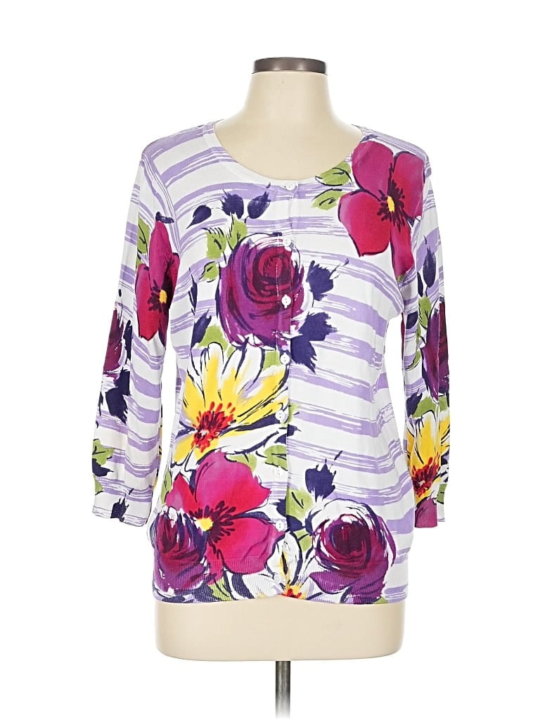 Pre-owned Joseph A 3/4 Sleeve Blouse In Purple