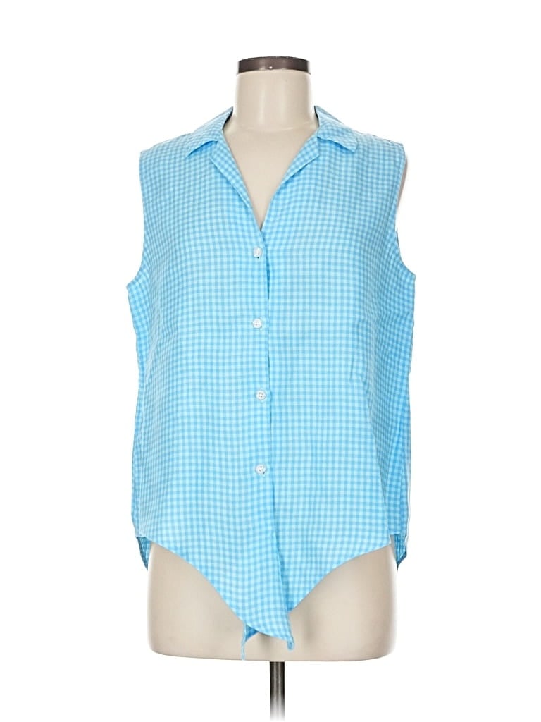 Pre-owned Tommy Bahama Sleeveless Button Down Shirt In Blue