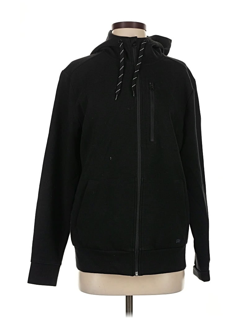 Pre-owned Gap Zip Up Hoodie In Black