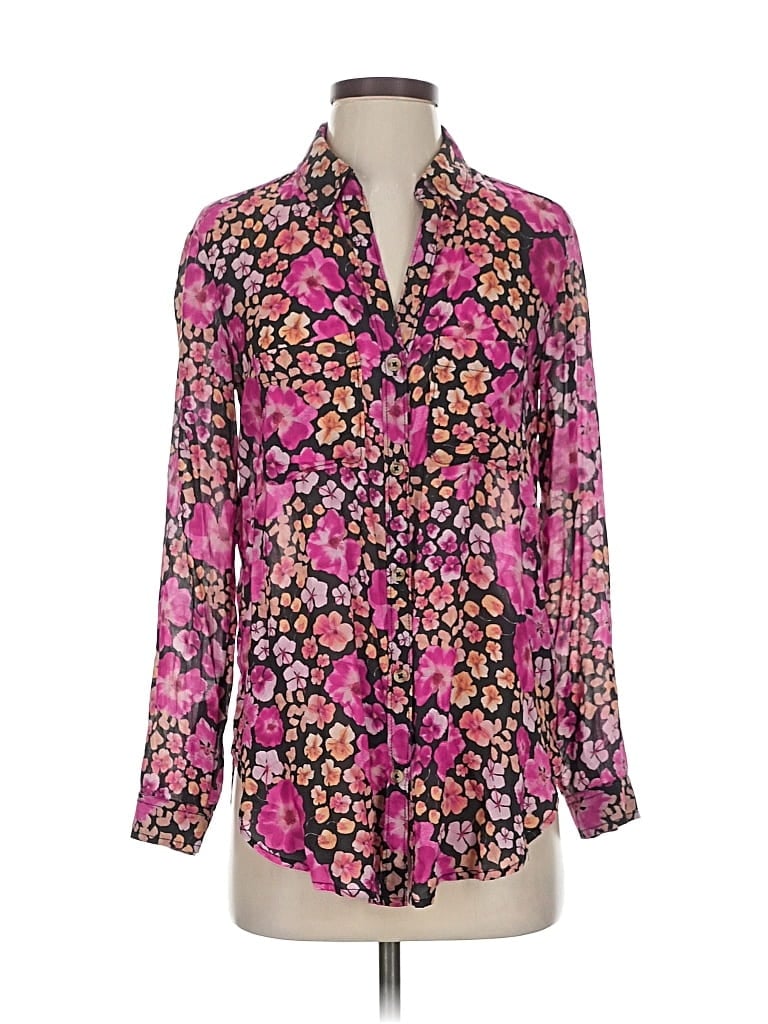 Pre-owned Pilcro Long Sleeve Blouse In Pink