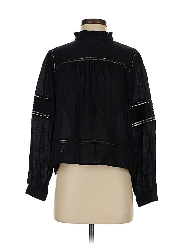 Pre-owned Sincerely Jules Long Sleeve Blouse In Black