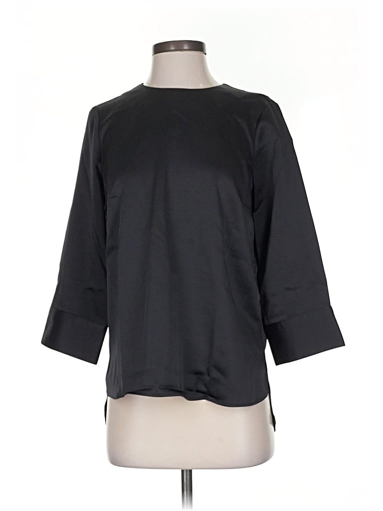 Universal Standard 3/4 Sleeve Top Black Boatneck Tops